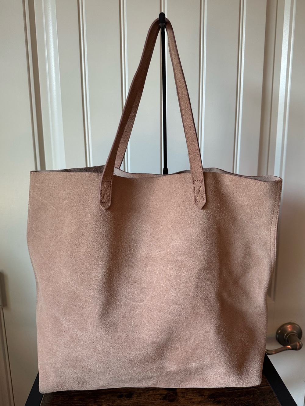 Madewell 100% Suede Leather Oversized Tote Bag Beige Tan - Picture 3 of 10
